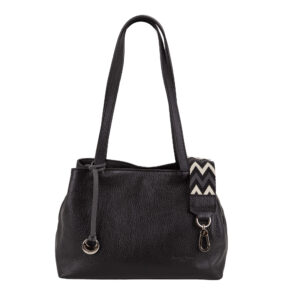 Medium Pebbled Leather Shoulder Bag with Interchangeable Straps