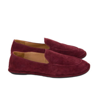 Mocassino in pelle nabuk con fodera in pelle liscia e rinforzo antiscivolo sul tallone in camoscio