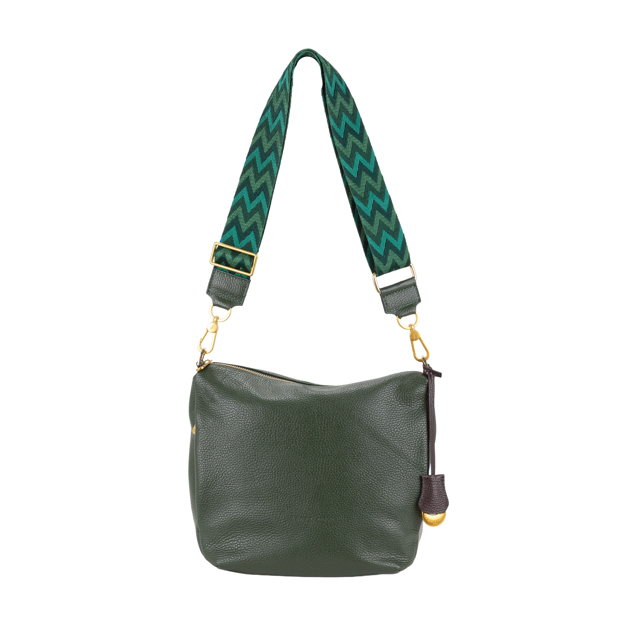 Sacca a spalla in pelle da donna, con tasche laterali e tracolla in tessuto regolabile art. D27311 di Pelletteria Veneta
