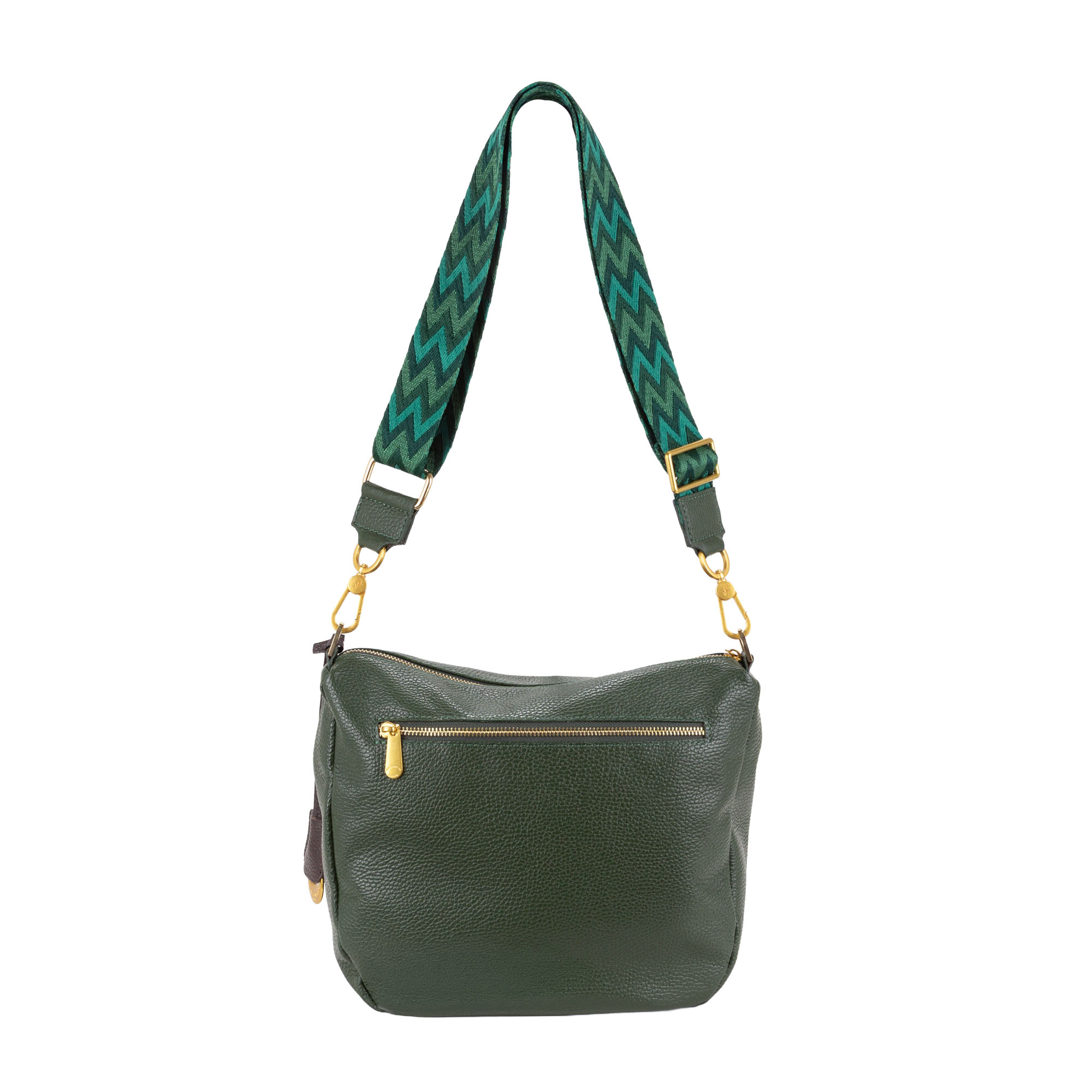 Sacca a spalla in pelle da donna, con tasche laterali e tracolla in tessuto regolabile art. D27311 di Pelletteria Veneta