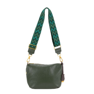 Sacca a spalla compatta in pelle da donna, con tasche laterali e tracolla in tessuto regolabile art. D27312 di Pelletteria Veneta