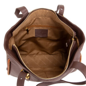 Shopper in pelle da donna con decorazione V27603 - immagine 7