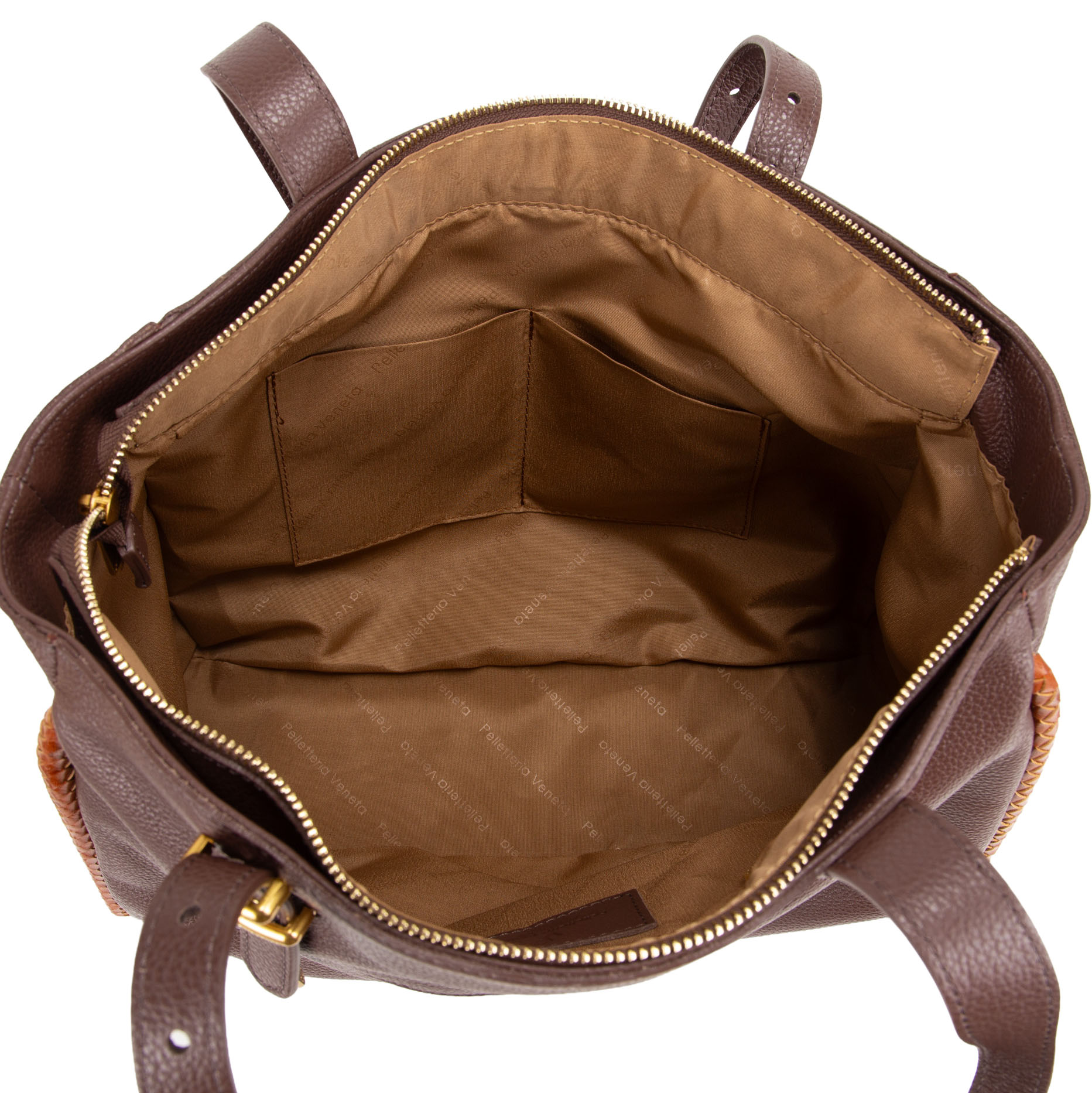 Shopper in pelle da donna con decorazione V27603 - immagine 8
