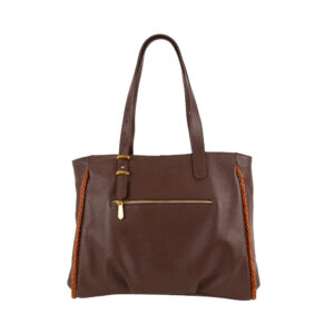 Shopper in pelle da donna con decorazione V27603 - immagine 4
