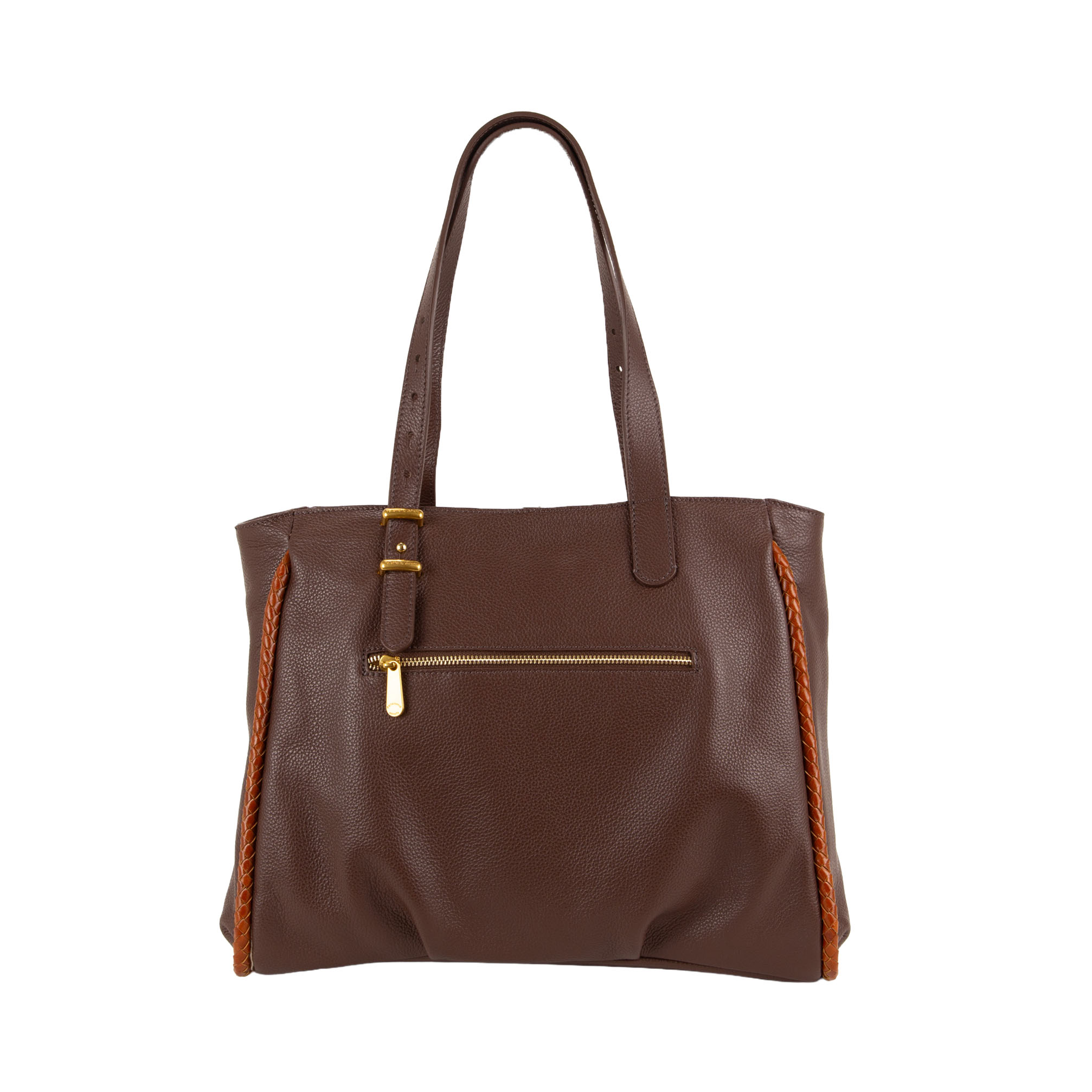Shopper in pelle da donna con decorazione V27603 - immagine 4