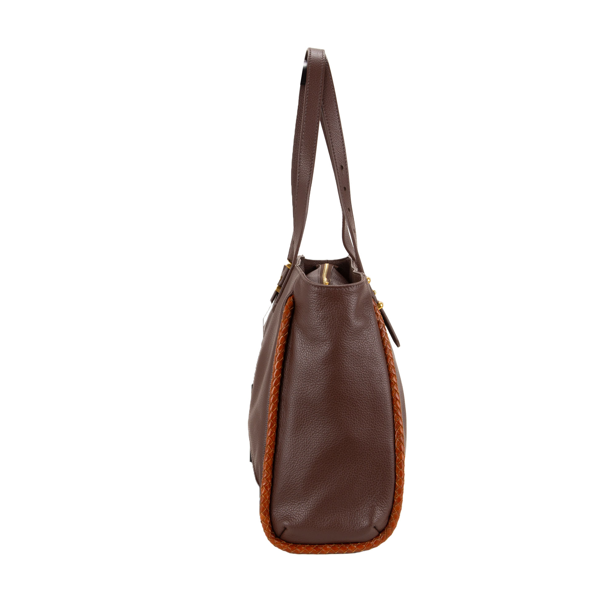 Shopper in pelle da donna con decorazione V27603 - immagine 6