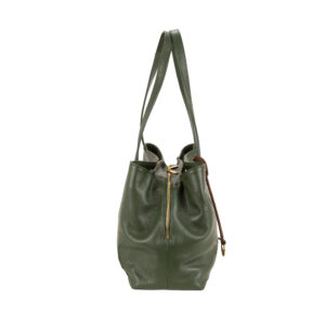 Shopper in pelle da donna con scomparti multipli e tracolla regolabile in tessuto art D27313 di Pelletteria Veneta