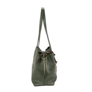 Shopper in pelle da donna con scomparti multipli e tracolla regolabile in tessuto misura media, art D27314 di Pelletteria Veneta