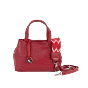 Women's Leather Minibag with Dual Handles and Compartments