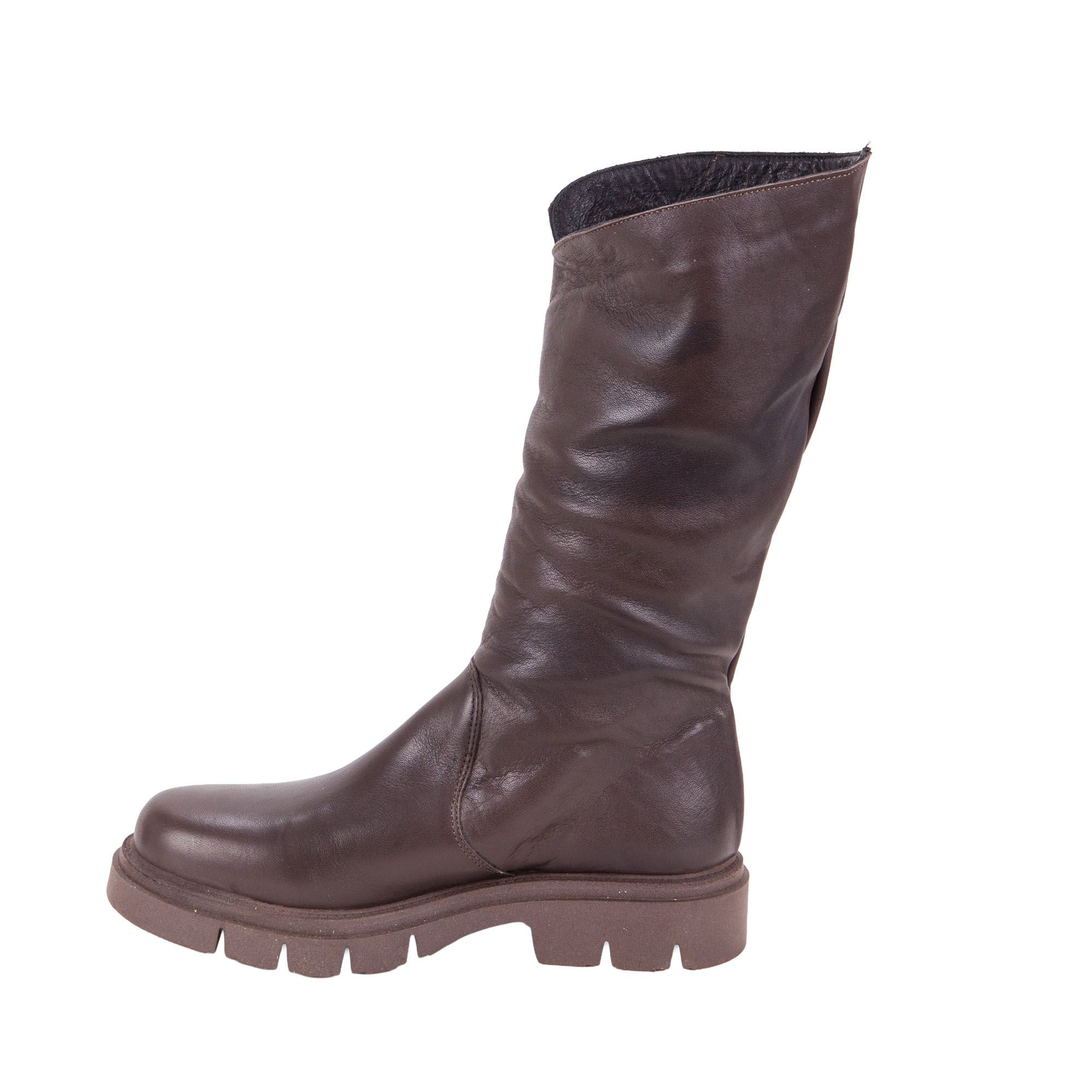 Stivali alti da donna in pelle con zip laterale SC1301 di Pelletteria Veneta