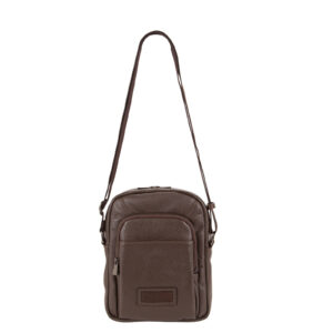 Tracolla in pelle da uomo con tasca D2692 collezione business