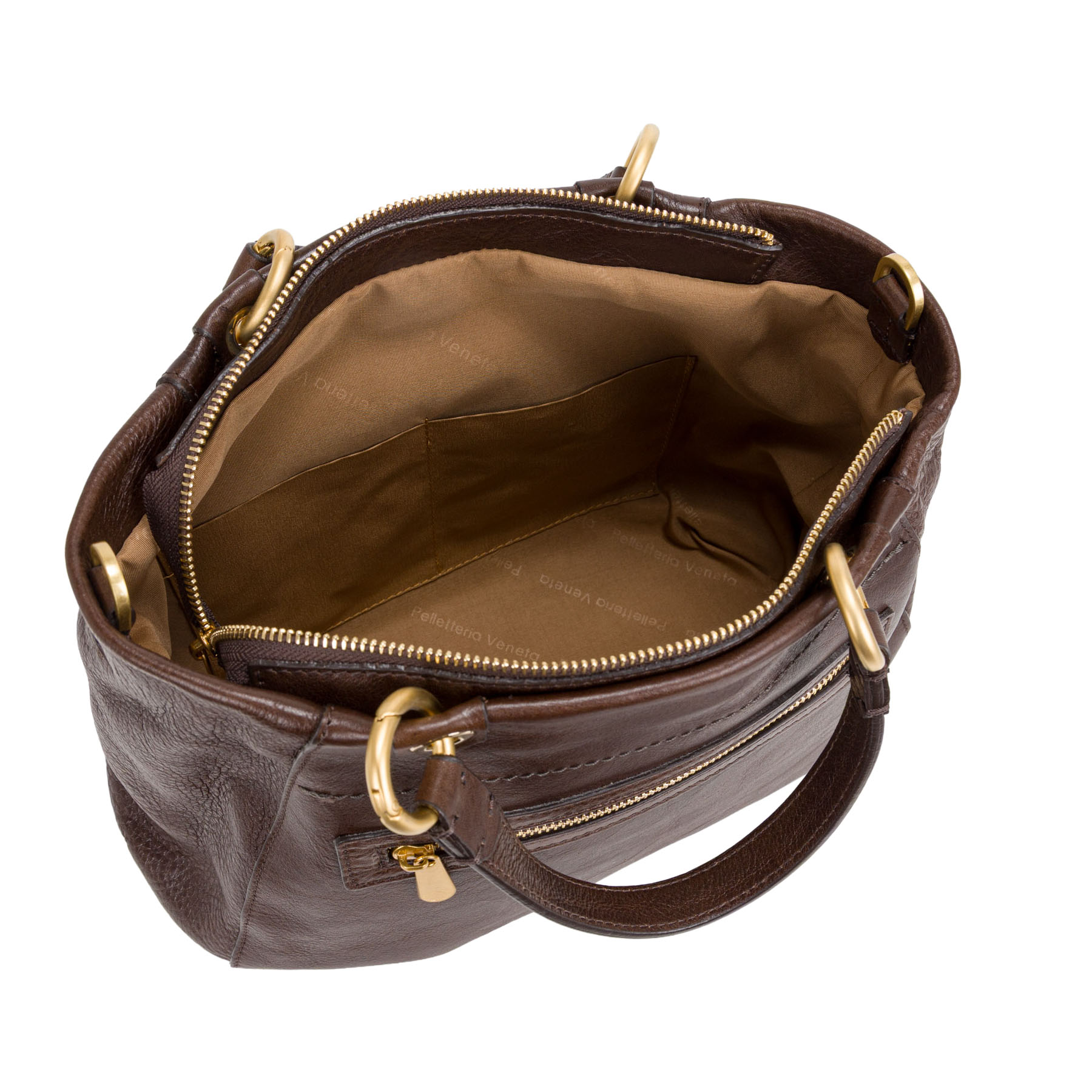 Borsa a mano con doppi manici in pelle conciata al vegetale art. V27203 di Pelletteria Veneta