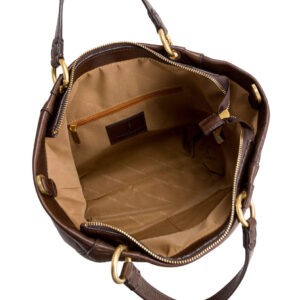 Borsa a mano media con doppi manici in pelle conciata al vegetale art F27204 di Pelletteria Veneta