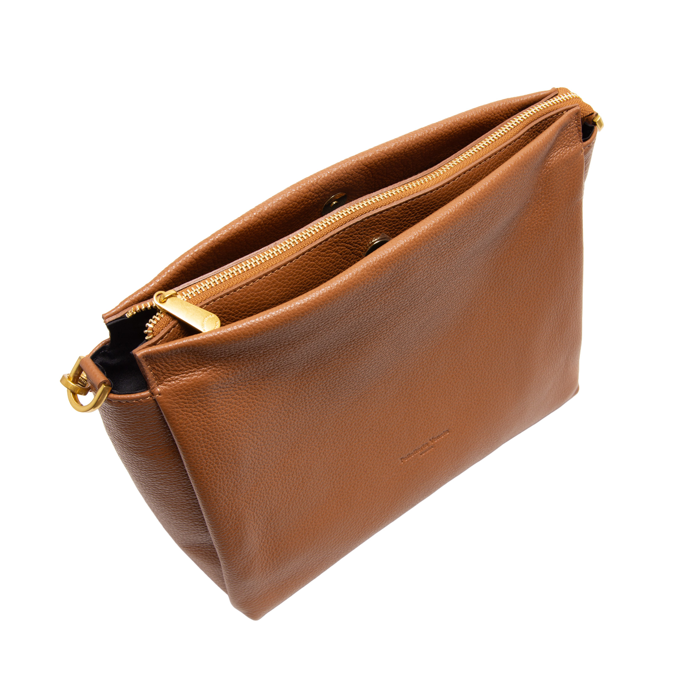 Borsa a mano in pelle da donna con manico intrecciato in pelle e ciniglia di Pelletteria Veneta
