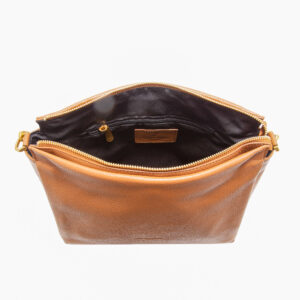 Borsa a mano in pelle da donna con manico intrecciato in pelle e ciniglia di Pelletteria Veneta