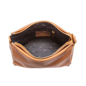 Women's leather handbag with brainded handle V27618 - Image 7