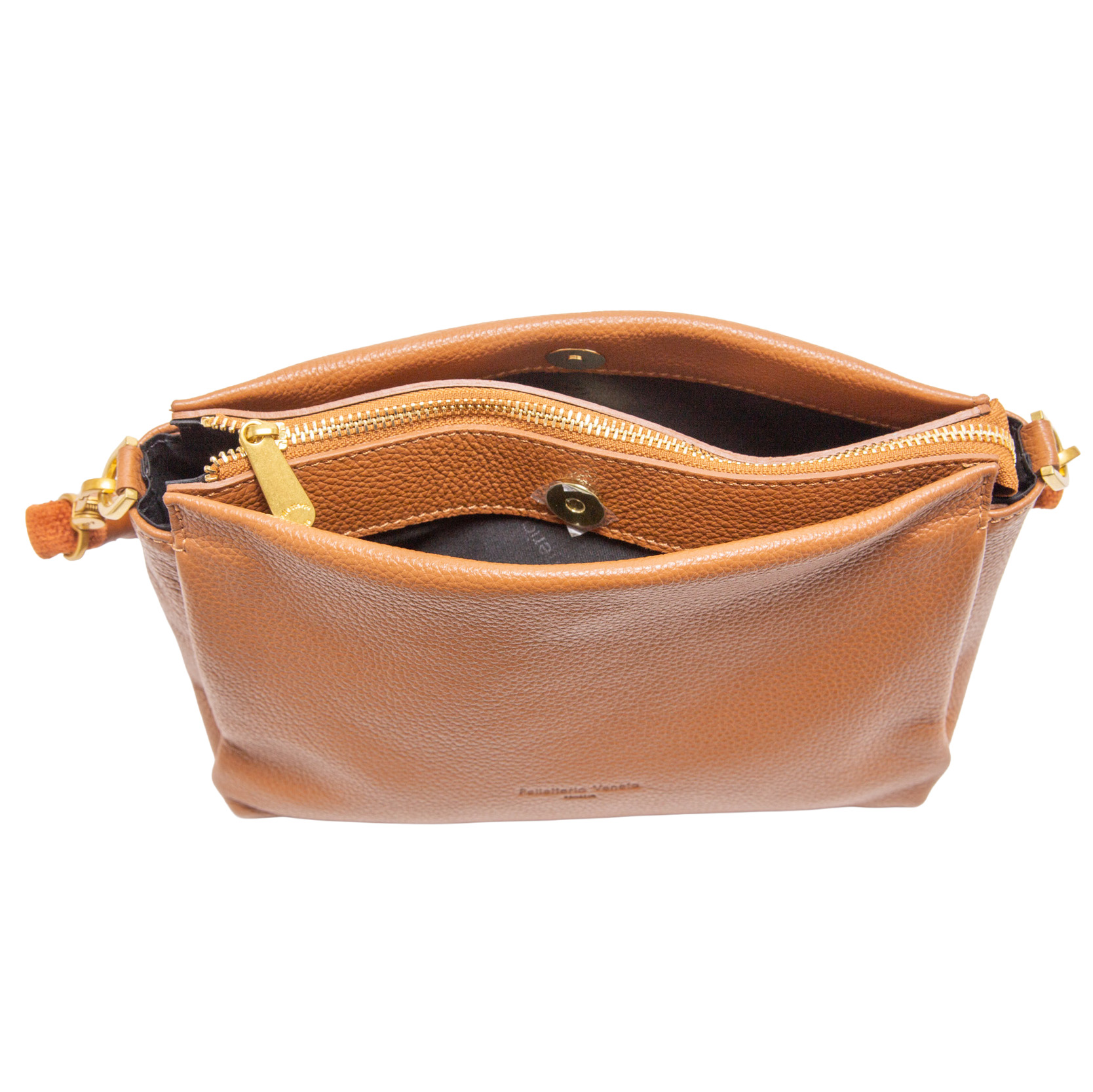 Women's leather handbag with brainded handle V27618 - Image 8