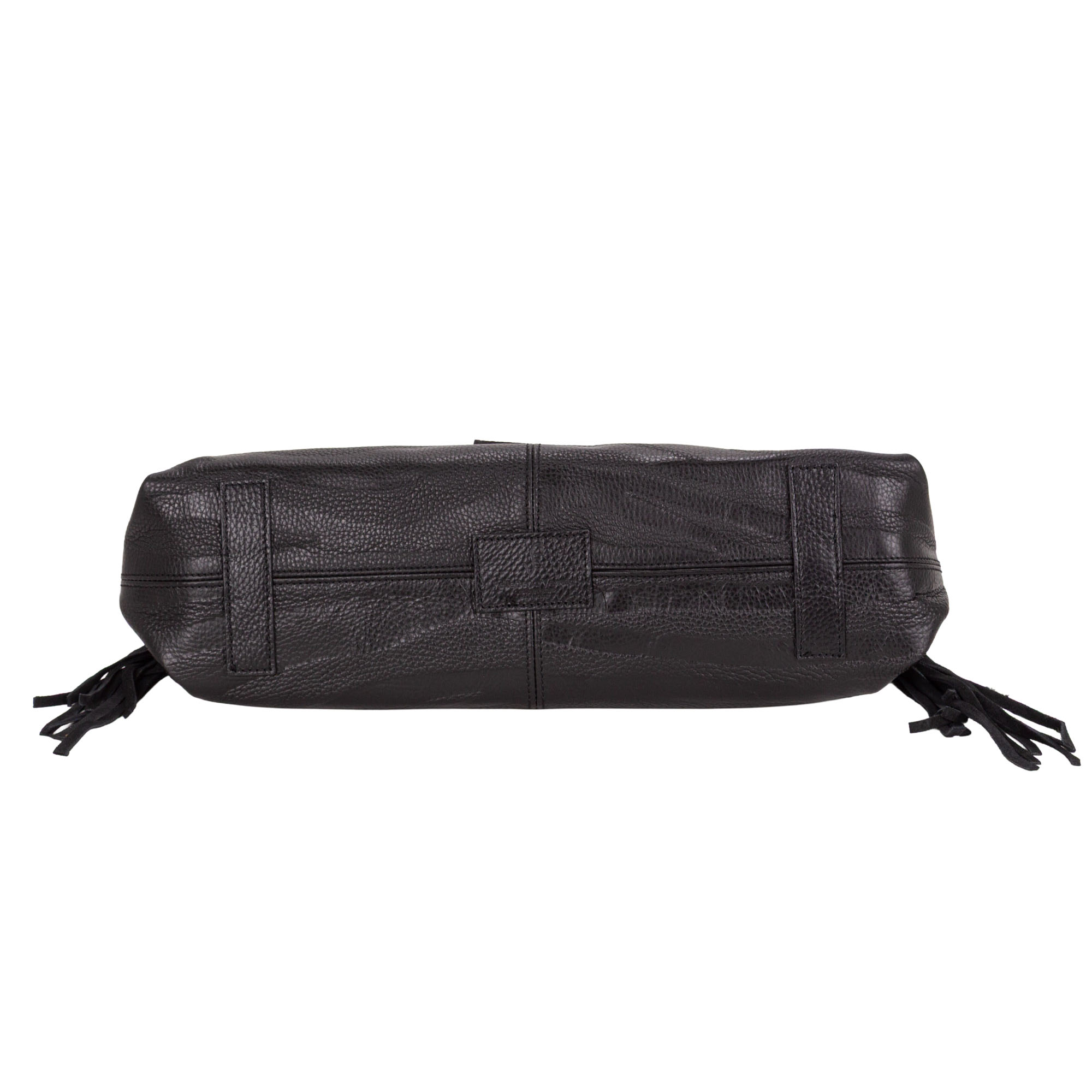 Borsa a mano in pelle bottanalata stampata con motivo zebrato e frange decorative. Mod. Z27209 di Pelletteria Veneta