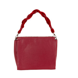 Pelletteria Veneta V27617 Multi-Compartment Italian Leather Shoulder Bag with Braided Handle