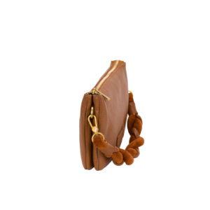 Compact Italian Leather Pochette with Braided Handle V27619 - Image 4