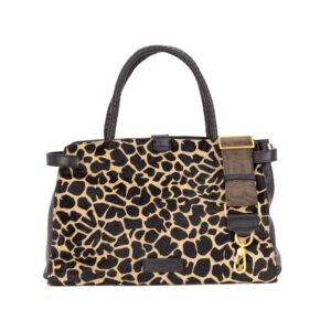 Handcrafted Hair-On Leather Boston Bag with Braided Handles