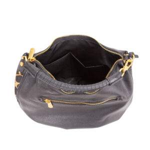 Borsa a spalla in nabuk da donna con manico intrecciati CAV26502 - immagine 7