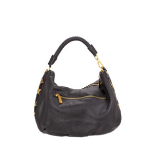 Alternative view of Woven Handle Leather Shoulder Bag with Animal Print Gussets CAV26503