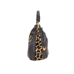 Borsa a spalla in nabuk da donna con manico intrecciati CAV26503 - immagine 4