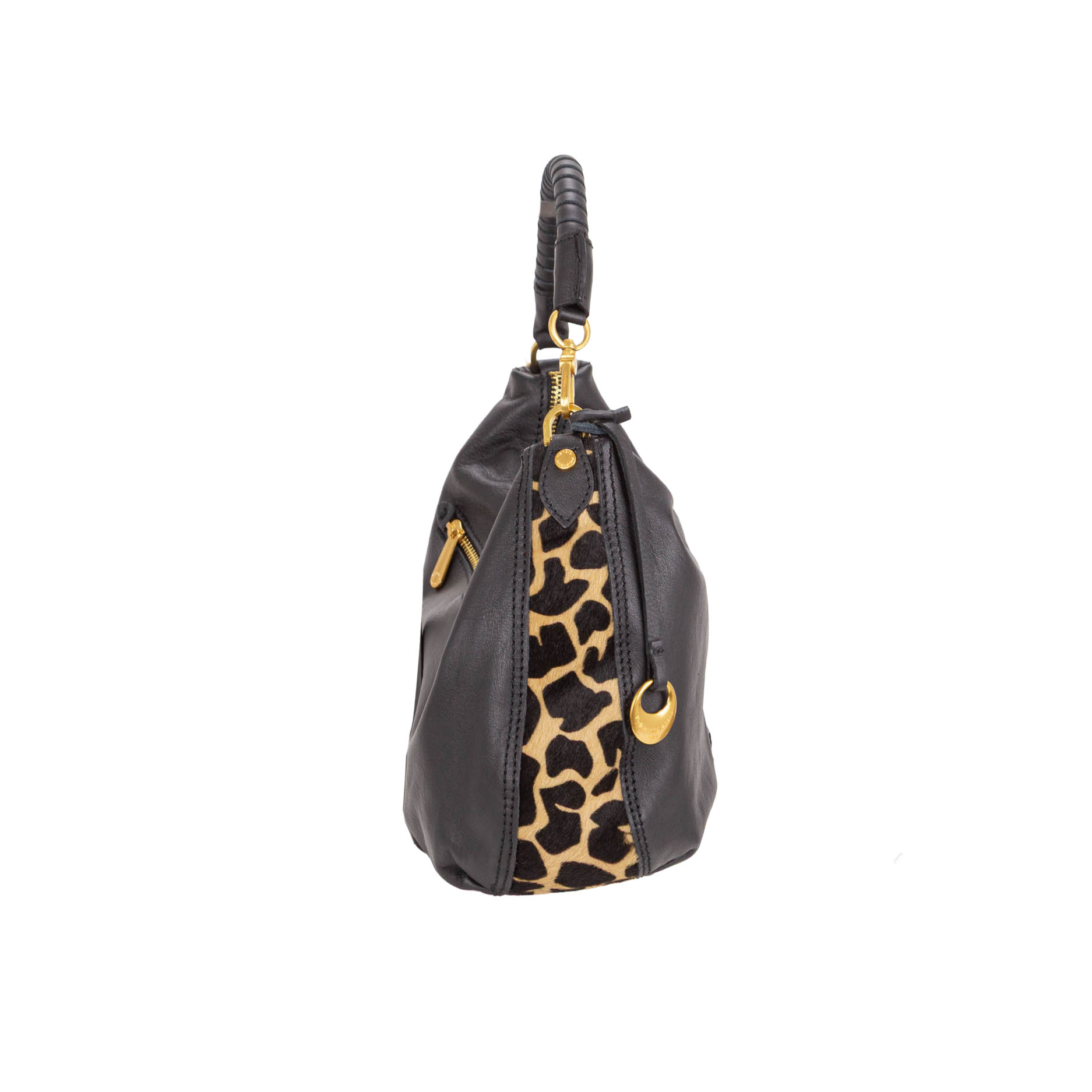 Borsa a spalla in nabuk da donna con manico intrecciati CAV26503 - immagine 4