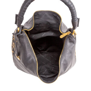 Borsa a spalla in nabuk da donna con manico intrecciati CAV26503 - immagine 6
