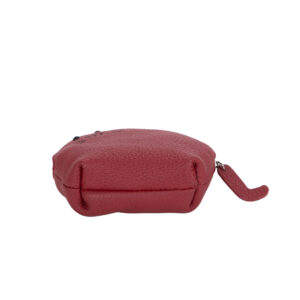 Piccola trousse in pelle con decorazione in forma di gatto, chiusura con zip. DI Pelletteria Veneta