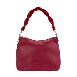 Pelletteria Veneta Soft pebble grain Leather Shoulder Bag with Braided Handle