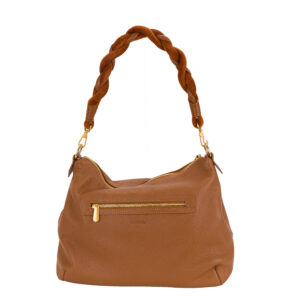 Pelletteria Veneta Soft pebble grain Leather Shoulder Bag with Braided Handle - Image 4