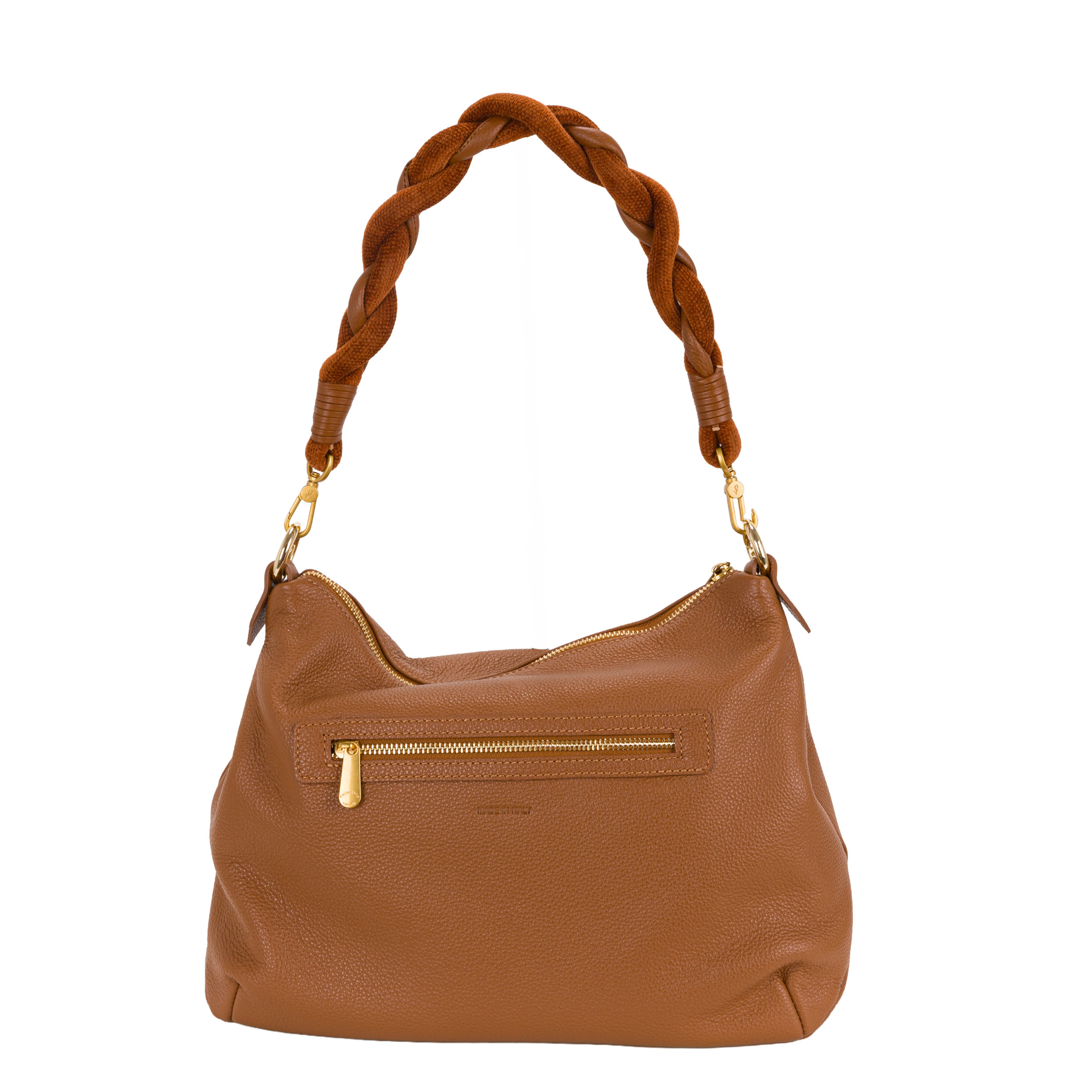 Pelletteria Veneta Soft pebble grain Leather Shoulder Bag with Braided Handle - Image 4