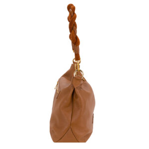 Pelletteria Veneta Soft pebble grain Leather Shoulder Bag with Braided Handle - Image 5