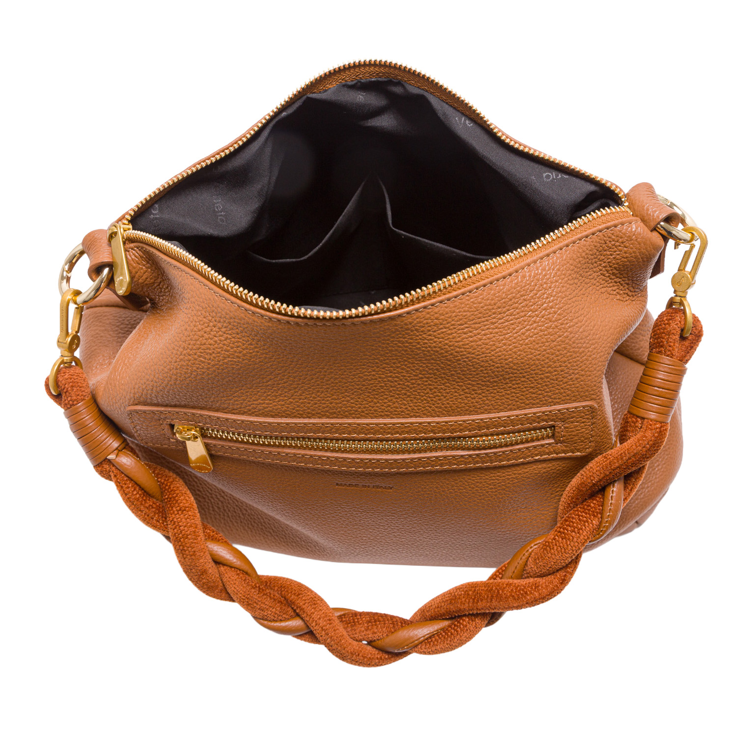 Pelletteria Veneta Soft pebble grain Leather Shoulder Bag with Braided Handle - Image 7