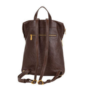Expandable Leather Backpack with Adjustable Straps and Zip Closure - Image 4