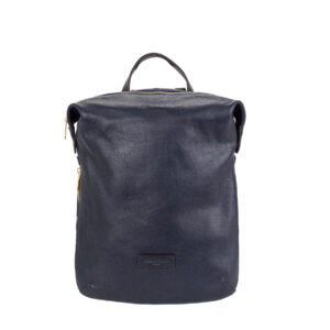 Expandable Leather Backpack with Adjustable Straps and Zip Closure